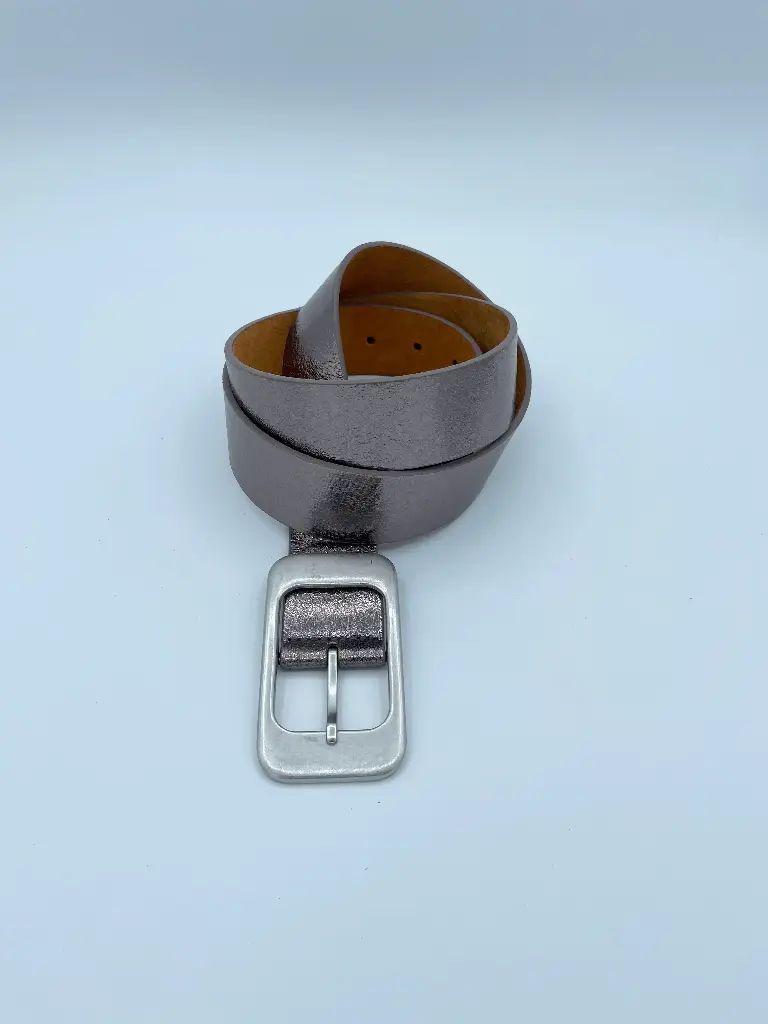 Ceinture boucle rectangle brillante métal