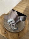 Ceinture boucle rectangle brillante métal