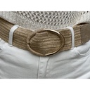 Ceinture raphia boucle ovale moitié métal