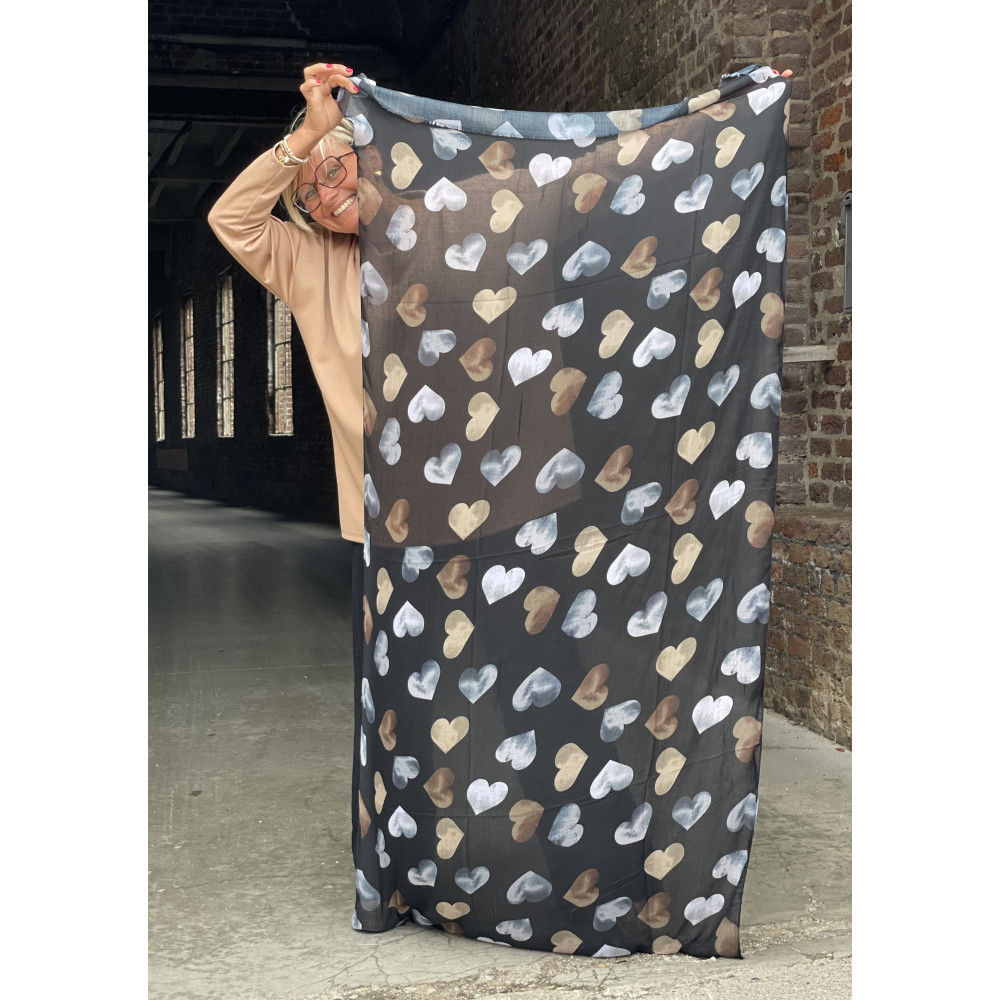 Foulard Coeurs Marbres