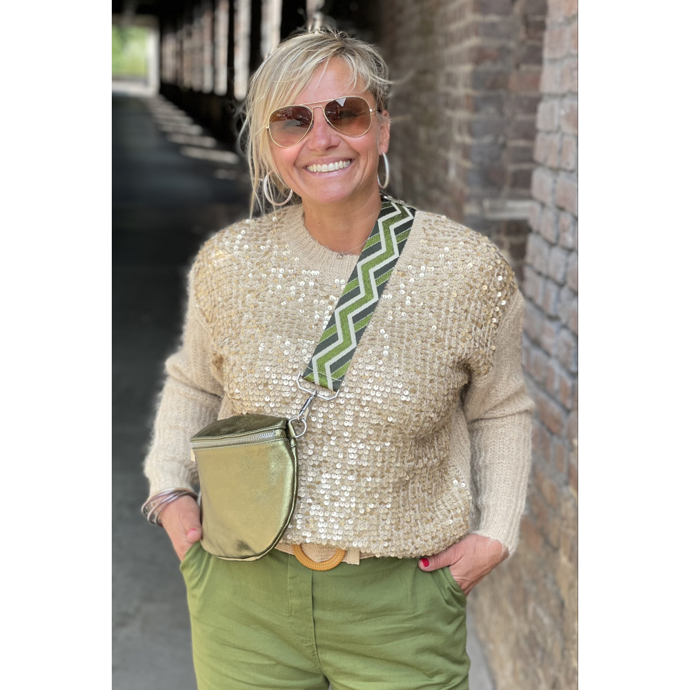 Laniere eclair brillante attaches argentees