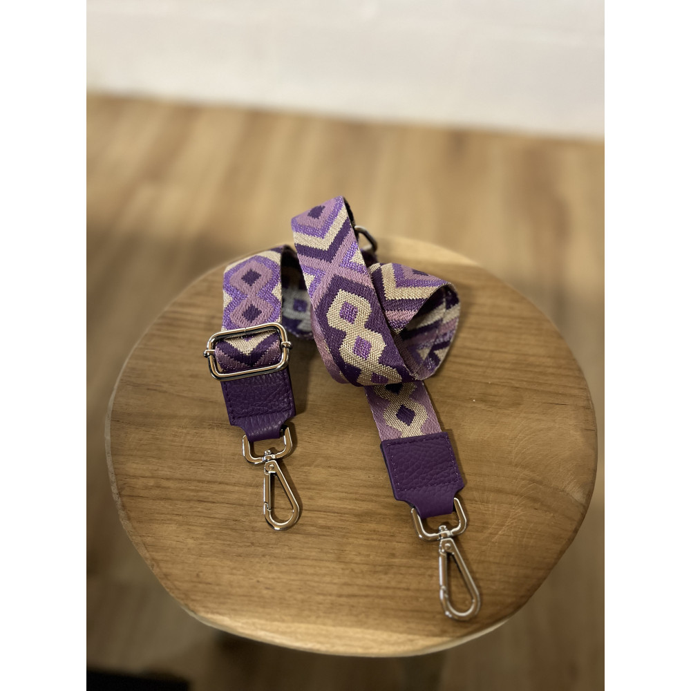 Lanière étroite Croix Losanges Attaches Argentées