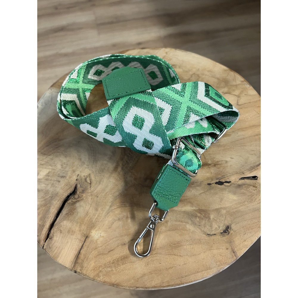 Lanière étroite Croix Losanges Attaches Argentées