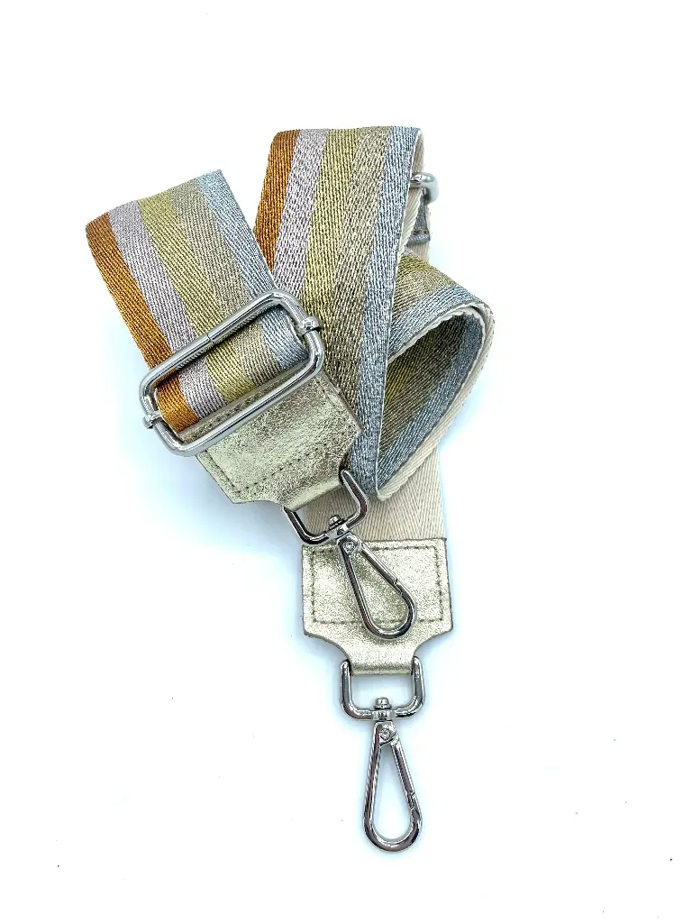 Laniere lignes brillantes attaches argentees