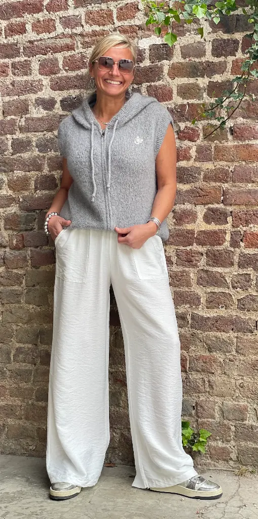 Pantalon poches appliquees uni