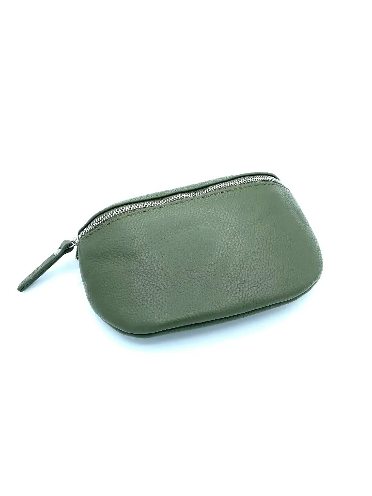 Pochette en cuir grainé format moyen