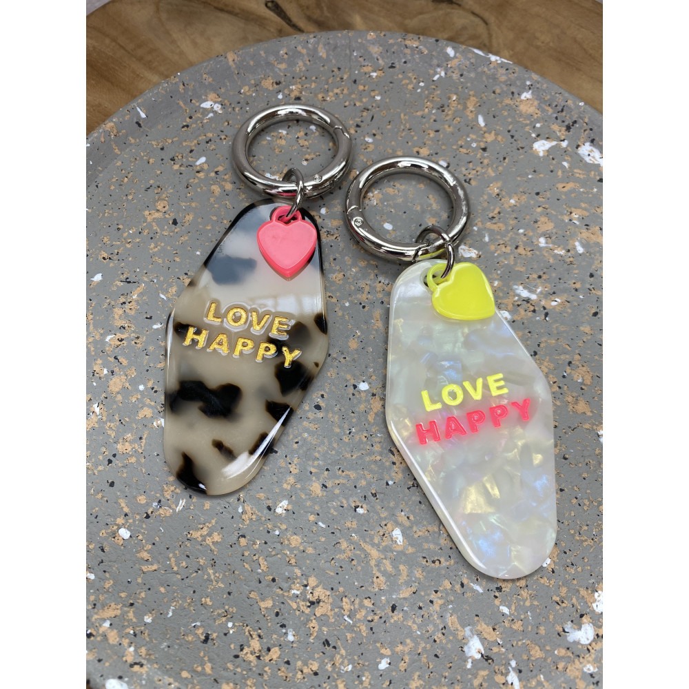 Porte clefs planche Love Happy