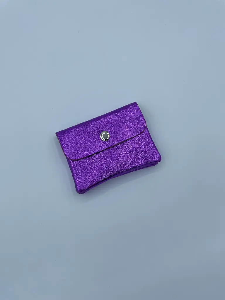 Porte monnaie/cartes cuir brillant