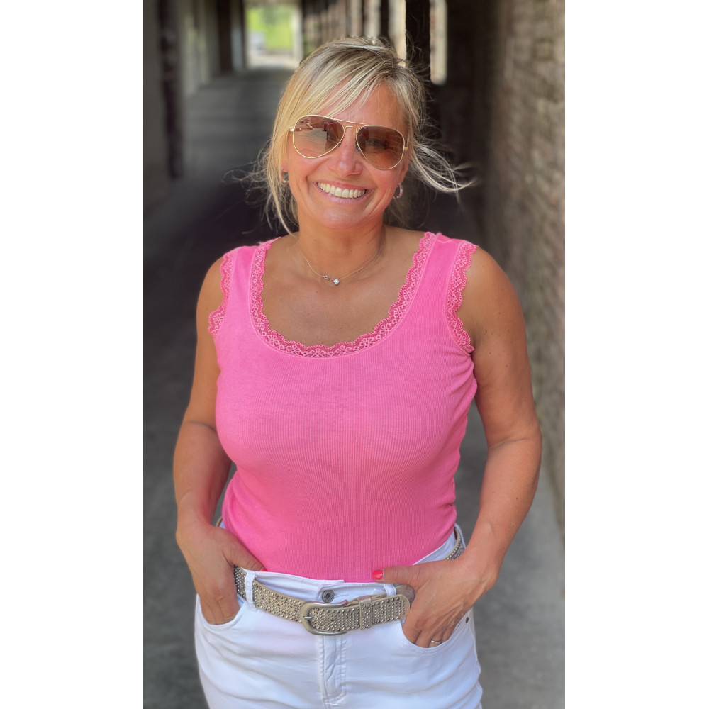 Top dentelle velours
