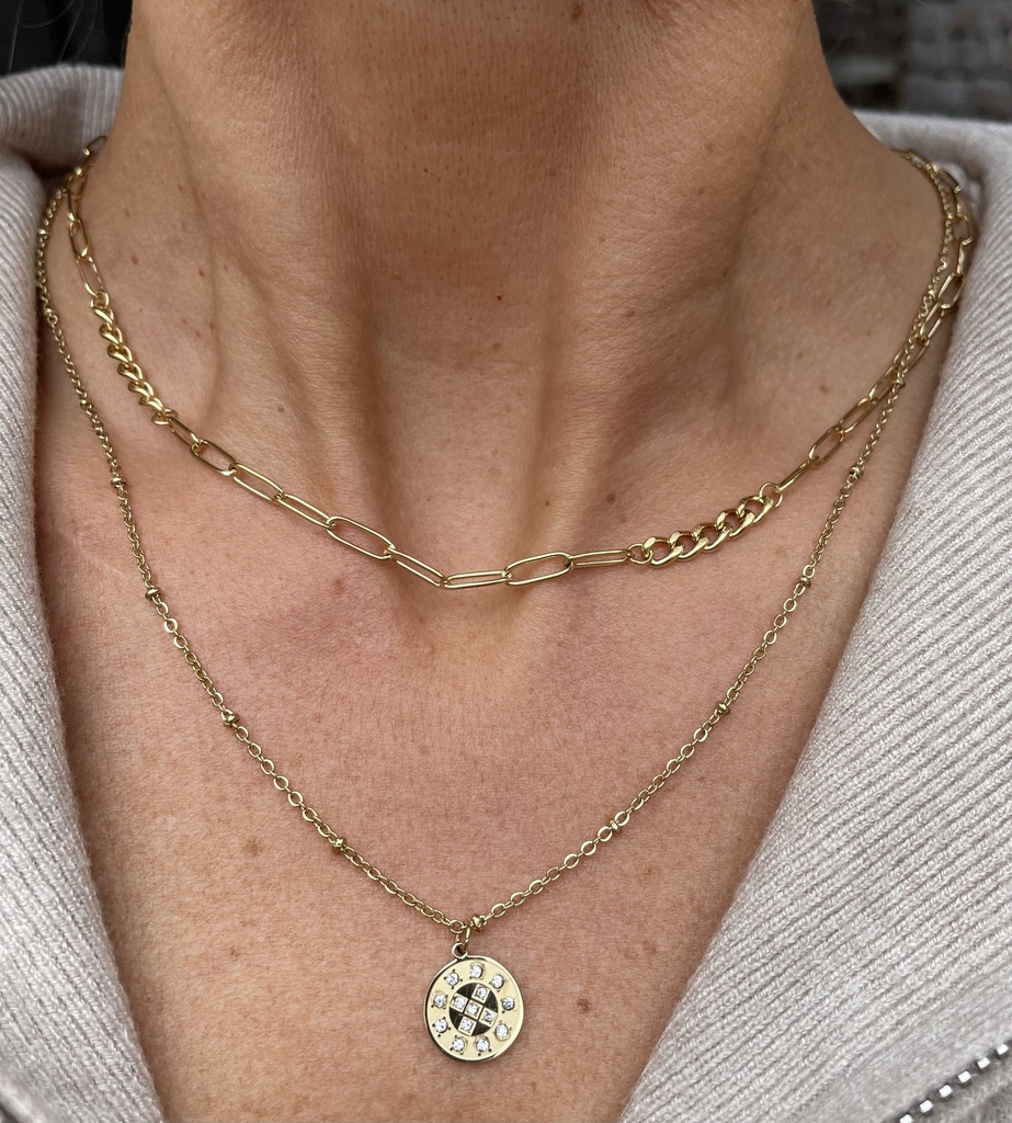 Collier deux rangs médaillon YL WFK008