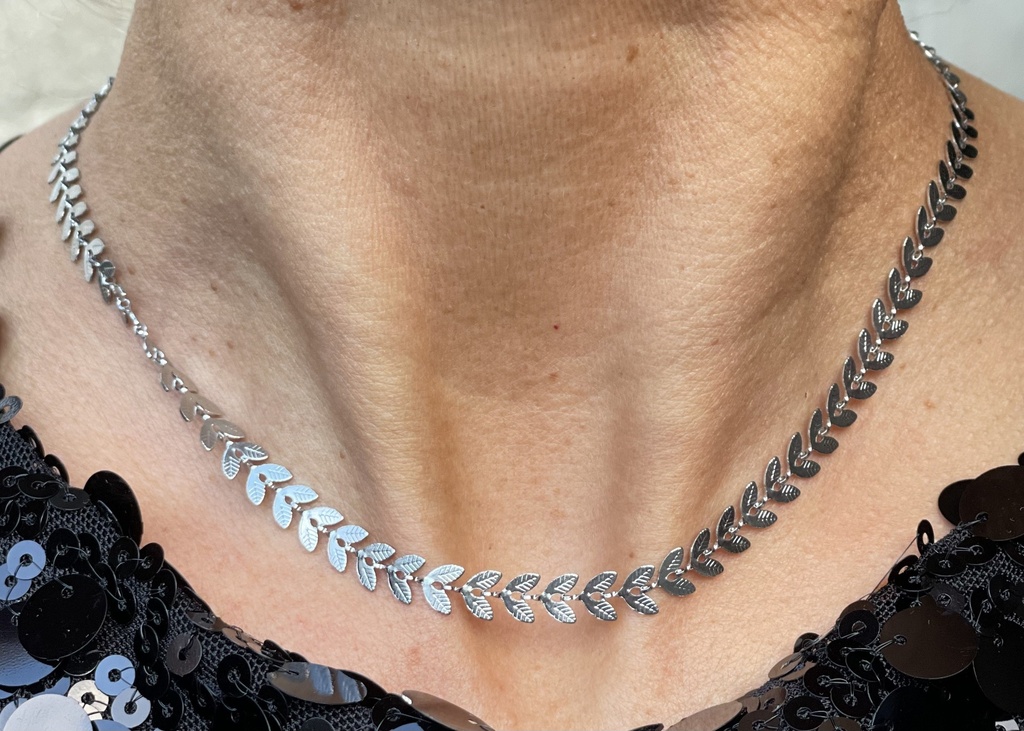 Collier fin feuilles YL DY 0113