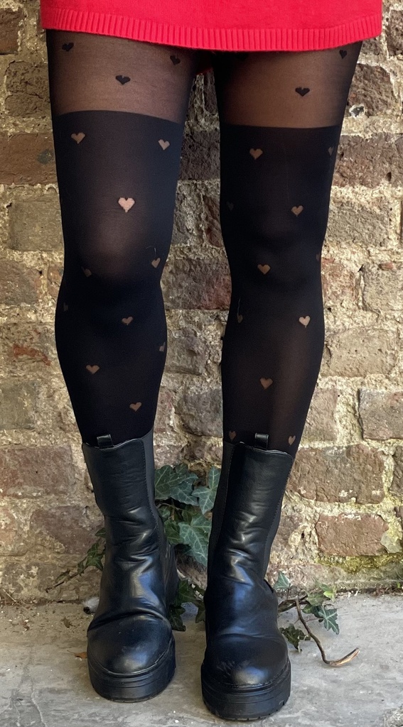 Bas collants cuissardes multis coeurs petite taille