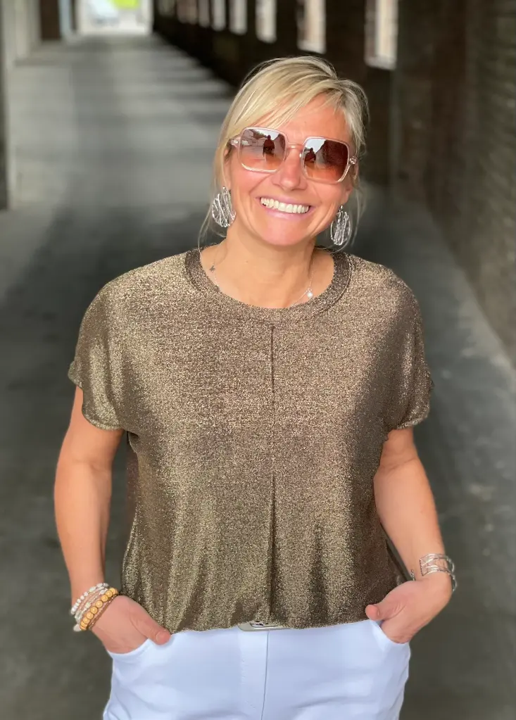 Blouse manches courtes cica Lurex