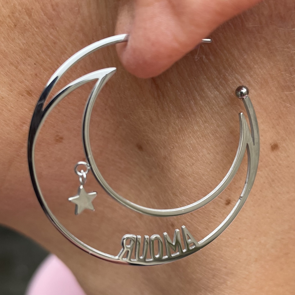 Boucles d'oreilles Etoile/Lune n°153