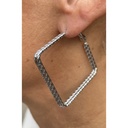 Boucles d'oreilles Créoles Carrées n°144