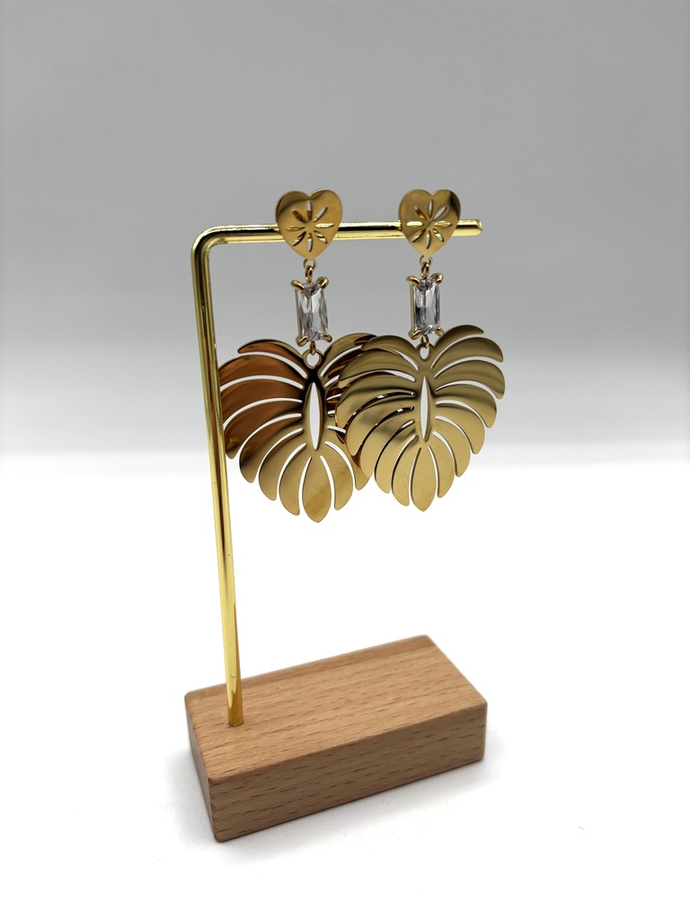 Boucles d'oreilles feuille palmier n°126
