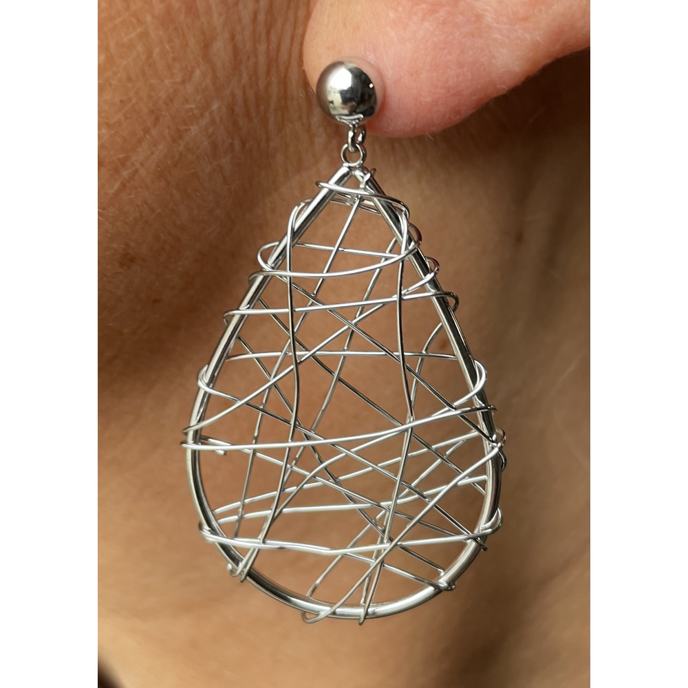 Boucles d'oreilles Goutte Treillis N°148