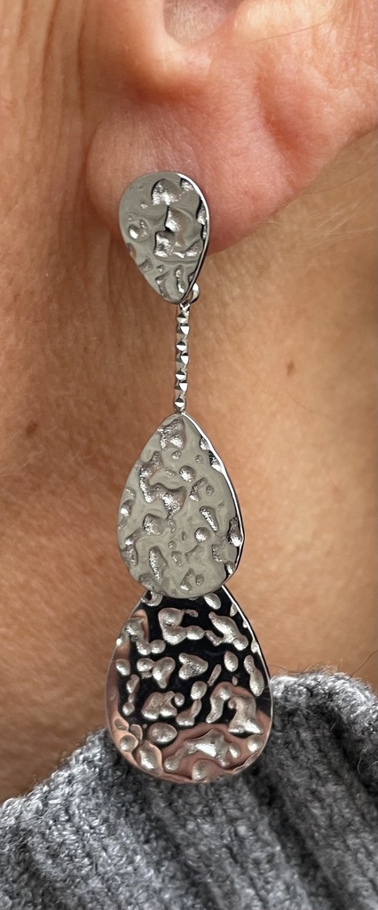 Boucles d'oreilles gouttes martelées N°151