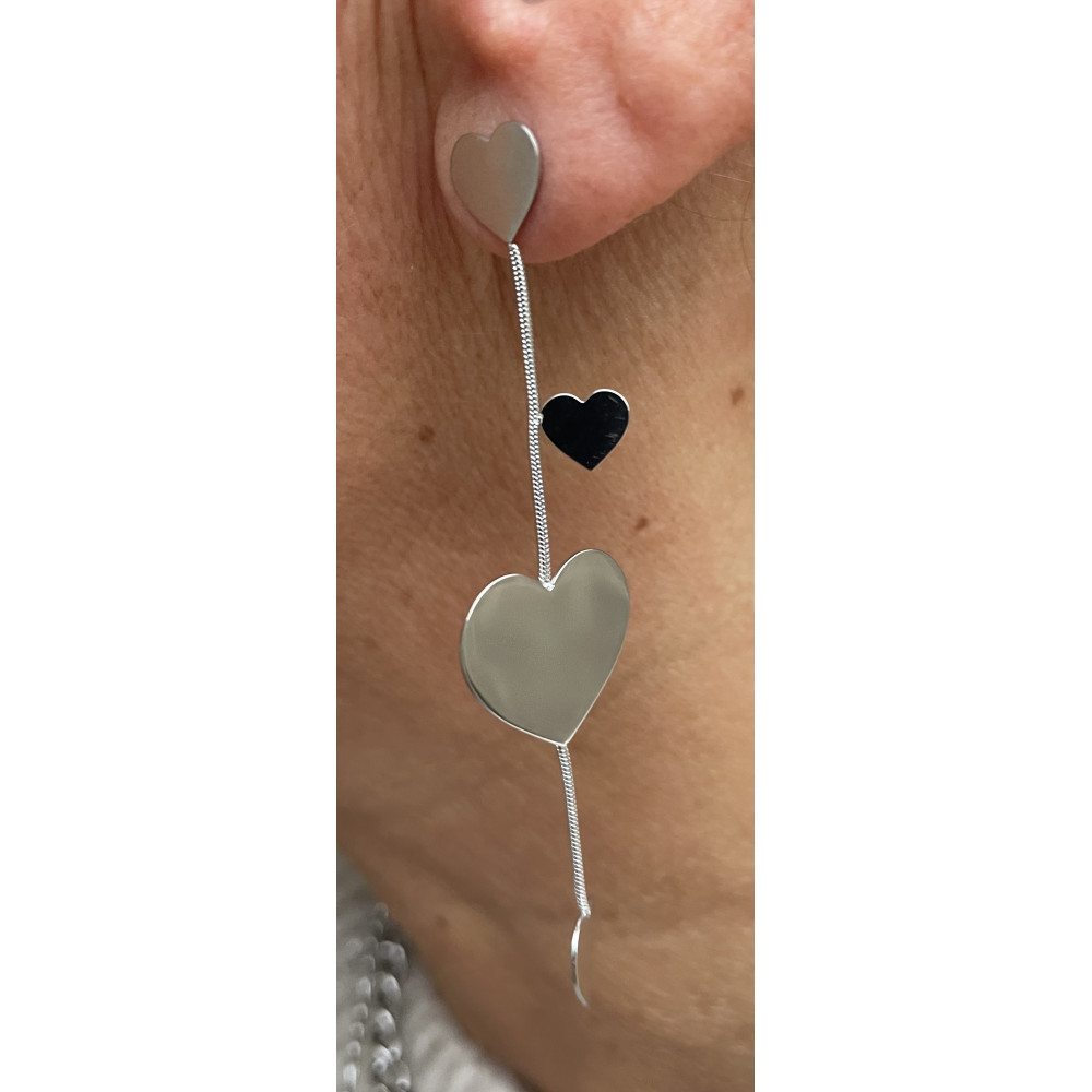 Boucles d'oreilles guirlande coeurs n°149