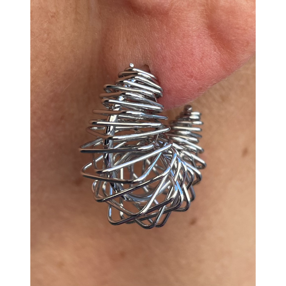 Boucles d'oreilles Minis Créoles Treillis n°122