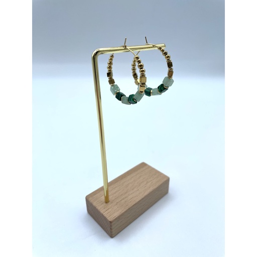 Boucles d'oreilles minis cubes n°116 (Vert)
