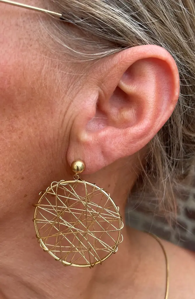 Boucles d'oreilles rond treillis n°135