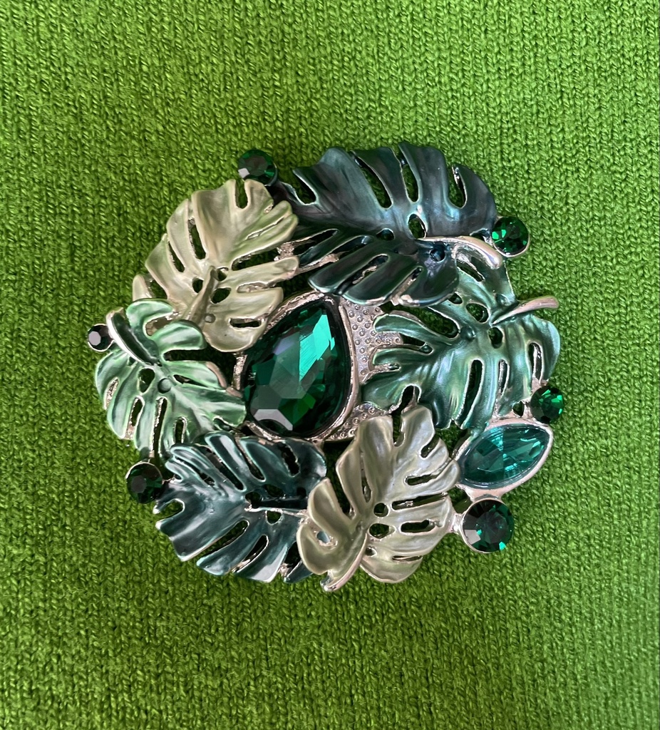 Broche aimant feuilles jojoba