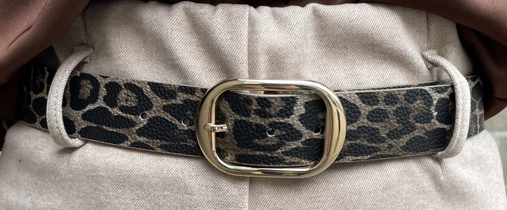 Ceinture Léopard boucle ovale dorée