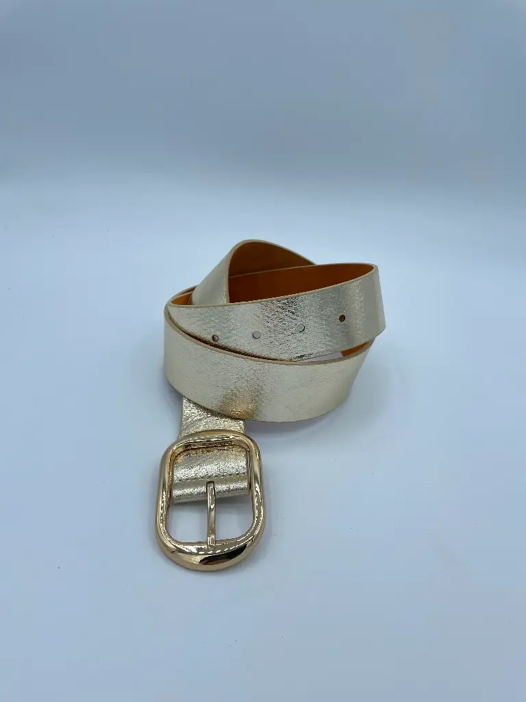 Ceinture brillante boucle ovale dorée