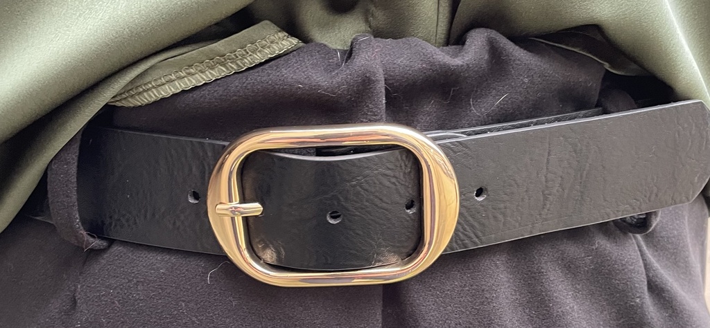 Ceinture brillante boucle ovale dorée