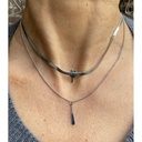 Collier chaîne double 2 pendants WFK031