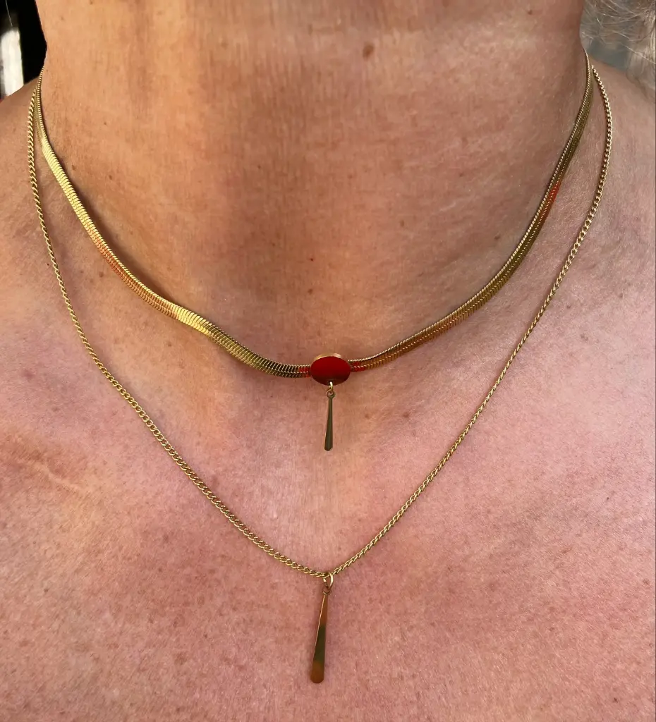 Collier chaîne double 2 pendants WFK031