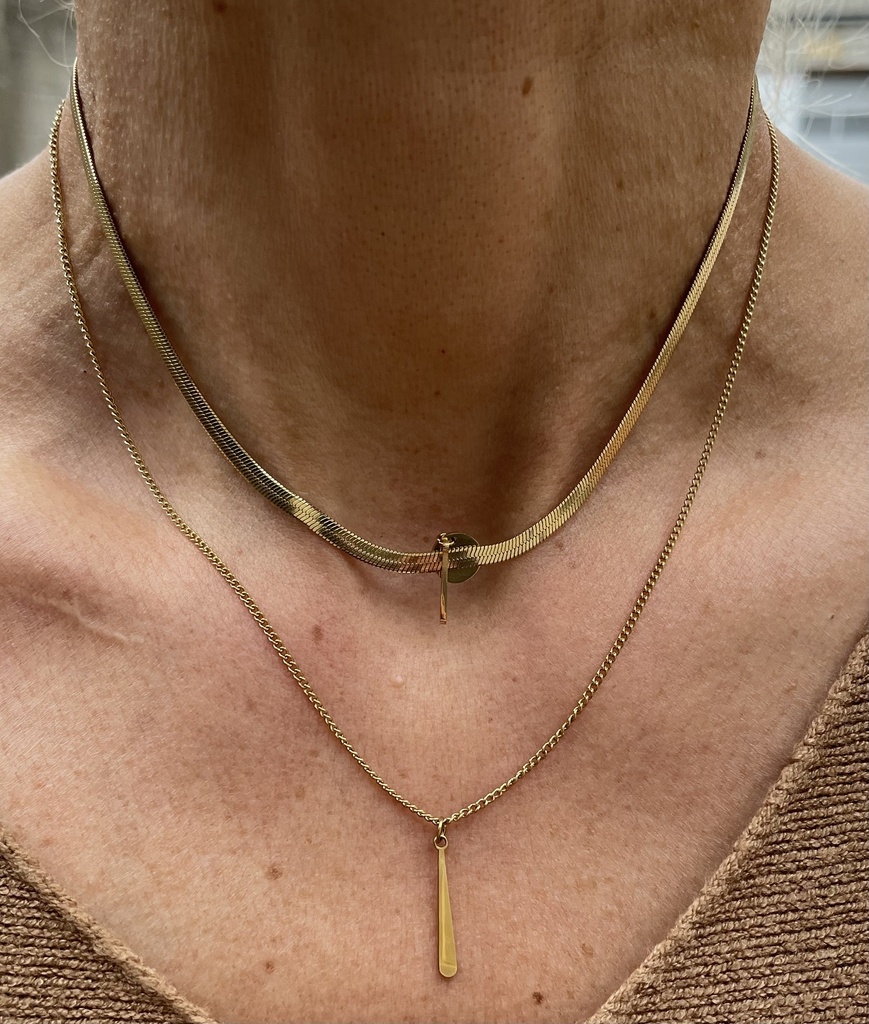 Collier chaîne double 2 pendants WFK031