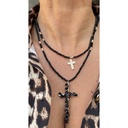 Collier double rangs Croix YL A5554