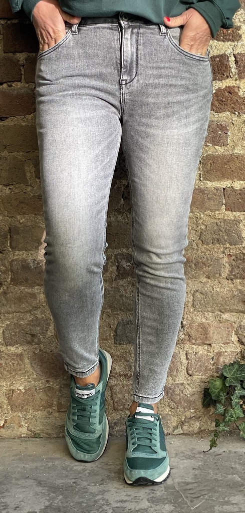 Jeans gris tirette cheville
