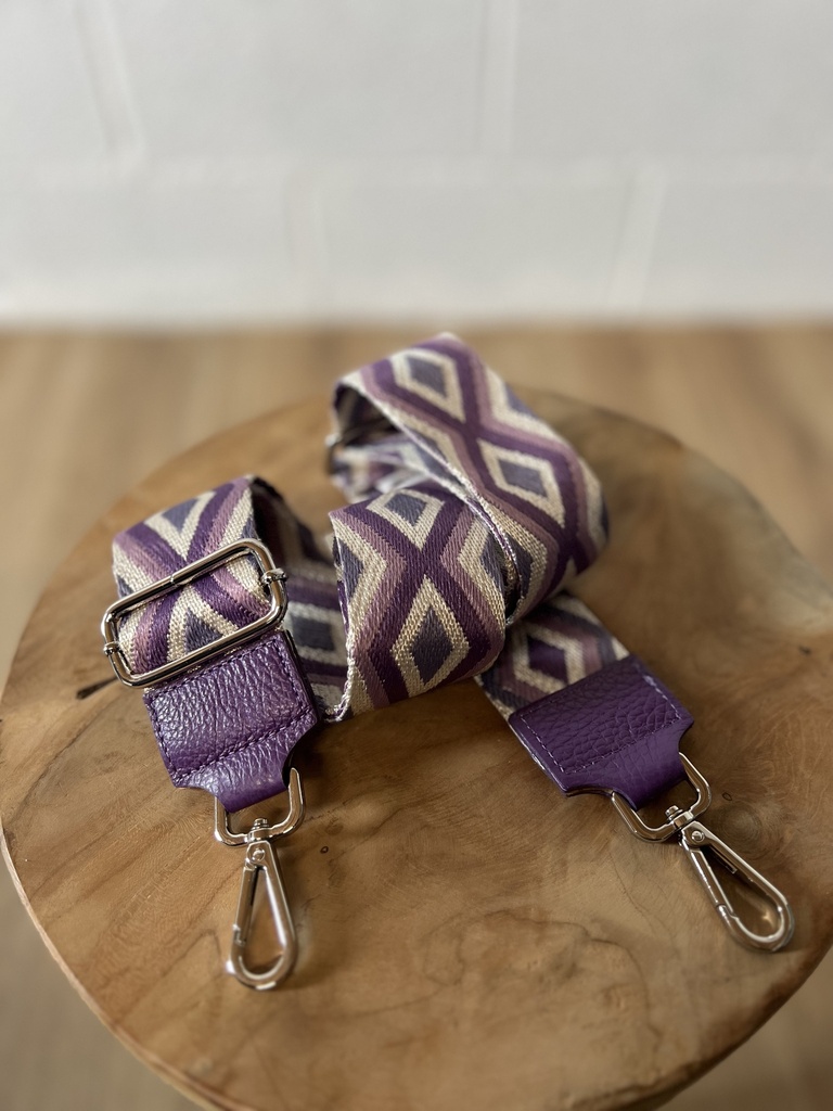 Lanière multis losanges attaches argentées