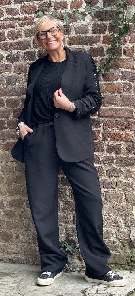 Pantalon bandes sequins