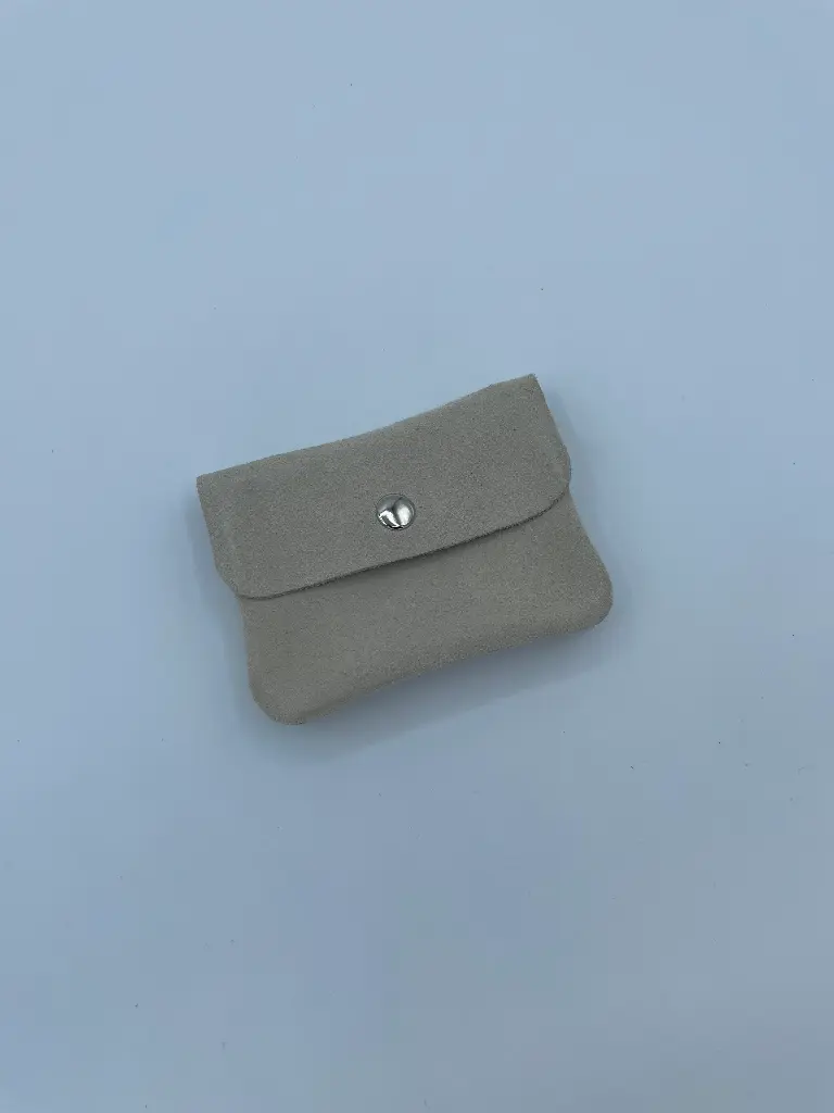 Porte monnaie/cartes daim uni
