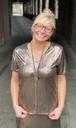 T-shirt V fluide brillant