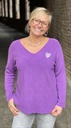 Pull V coutures manches