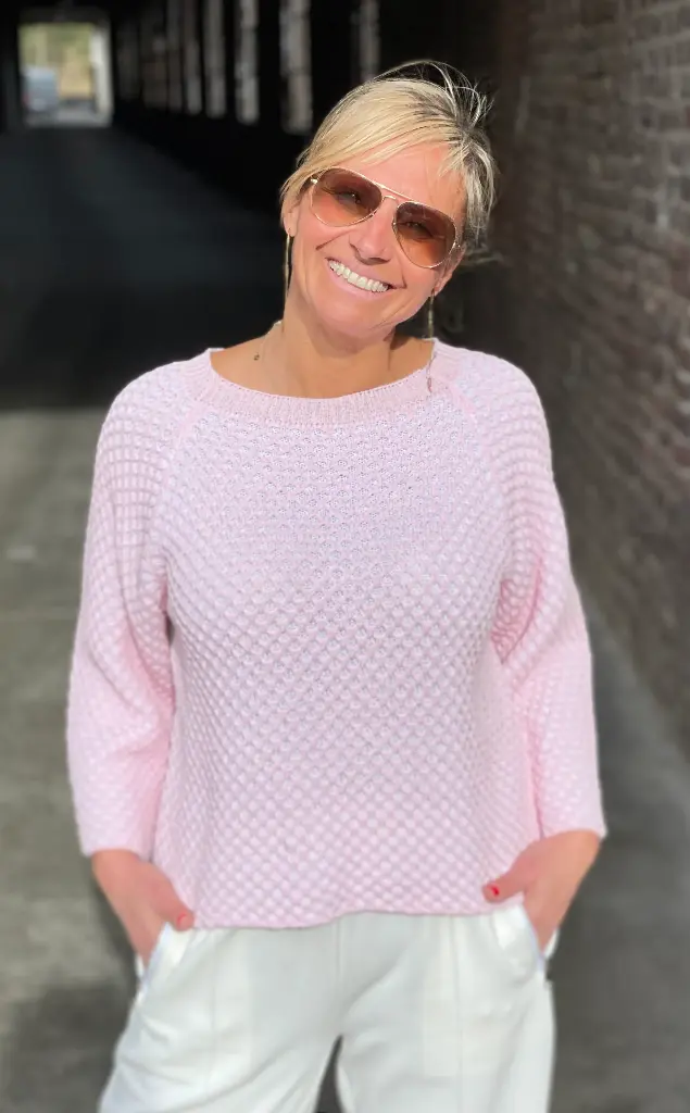 Pull Nid d'Abeille Bicolore