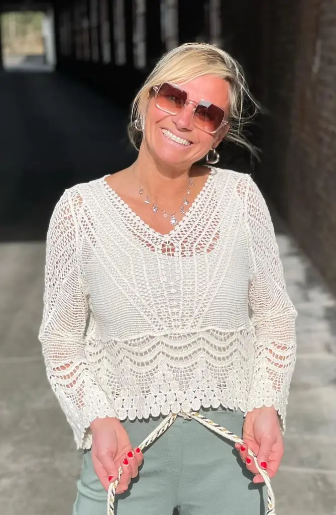 Pull V macramé