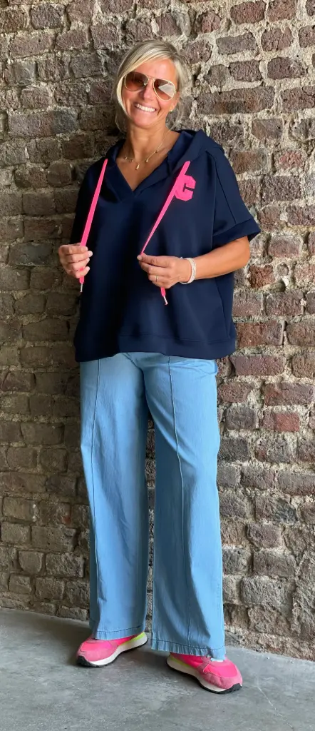Jeans fluide passepoils