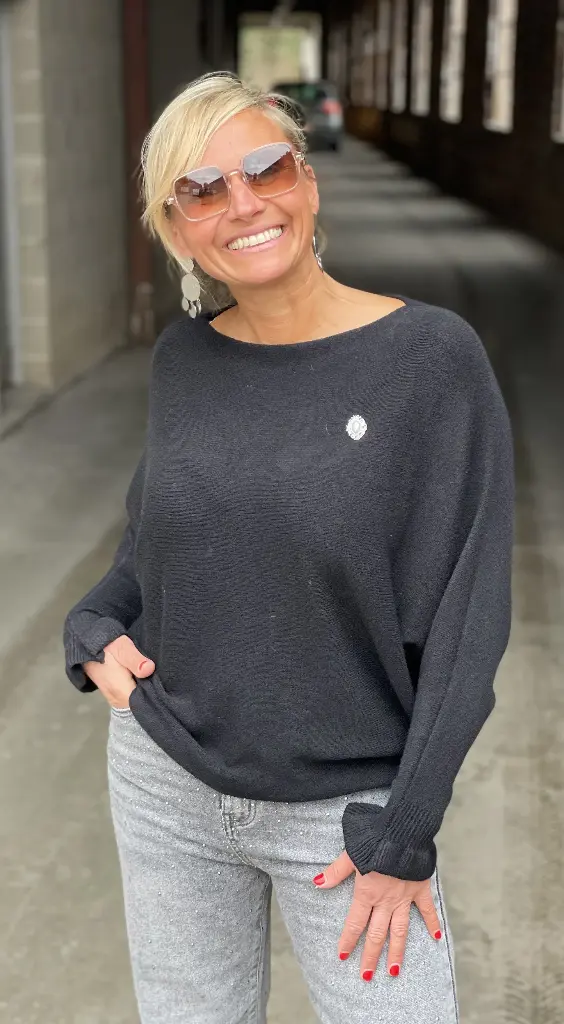 Pull Chauve-Souris Manches Froufrou