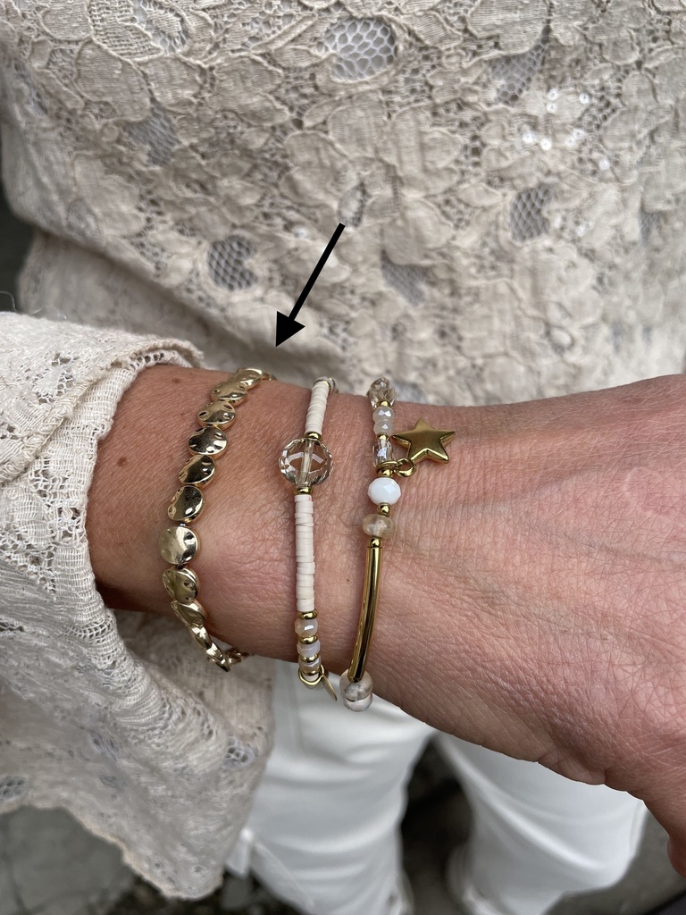 Bracelet perles plates n°150