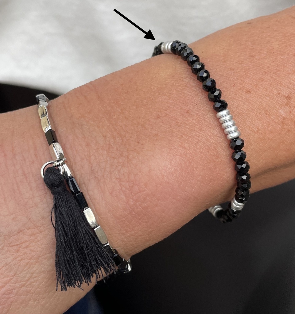 Bracelet quartz + perles grise n°219