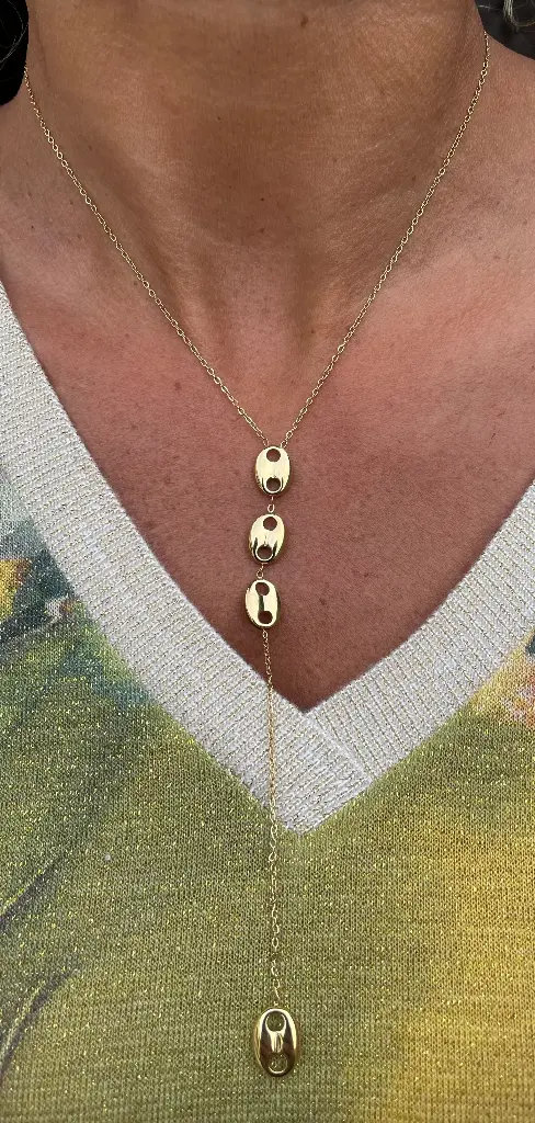 Collier chaine pendant boutons K146