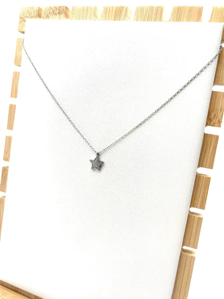Collier chaine étoile strass K022