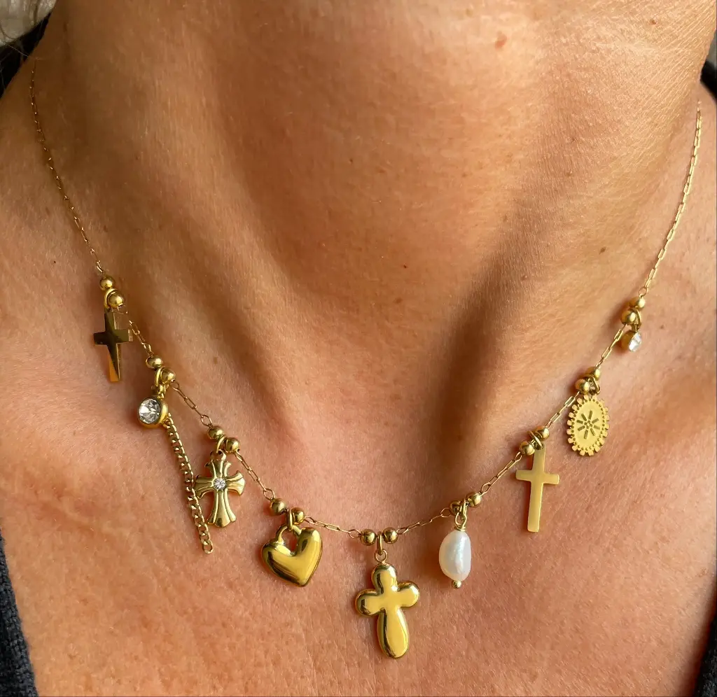 Collier chaine Breloques Croix K125