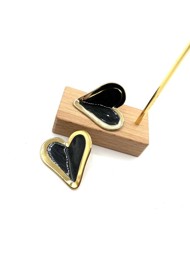 Boucles d'oreilles Coeur Noir n°156